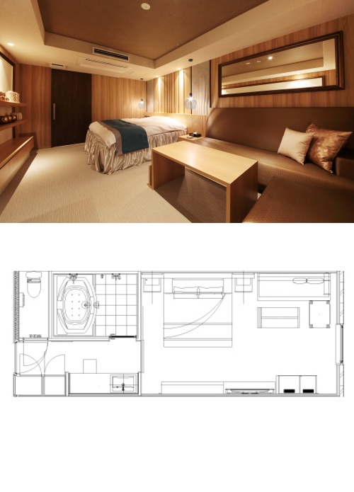 Room 409（D grade） ヒーリングデラックスダブルの図面