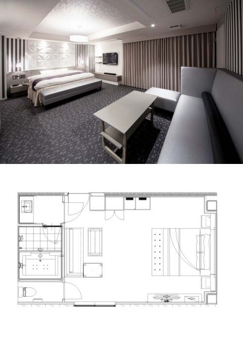 Room 602（B grade） フレンチゴシックデラックスダブルの図面